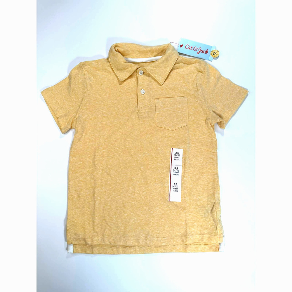 Cat & Jack - Boy's Polo, XS (4/5), Yellow